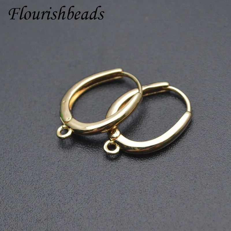 15x18mm Gold Color Anti Fading Oval Shape Plain Earring Hooks for Nickel Free Jewelry Making 30pcs/Lot