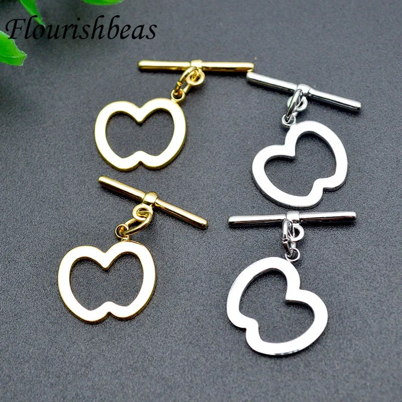 20pc High Quality Anti Fade Brass Gold Plated Color Apple Shape Bracelet O Toggle Clasps Diy Jewelry Accessories