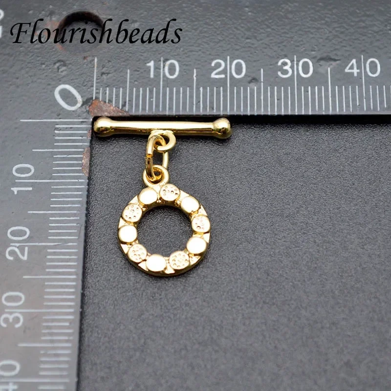 Wholesale 10 Sets Gold Plating One-piece Toggle Clasps Connectors for Bracelet Necklace Chunky OT Clasp DIY Jewelry Making