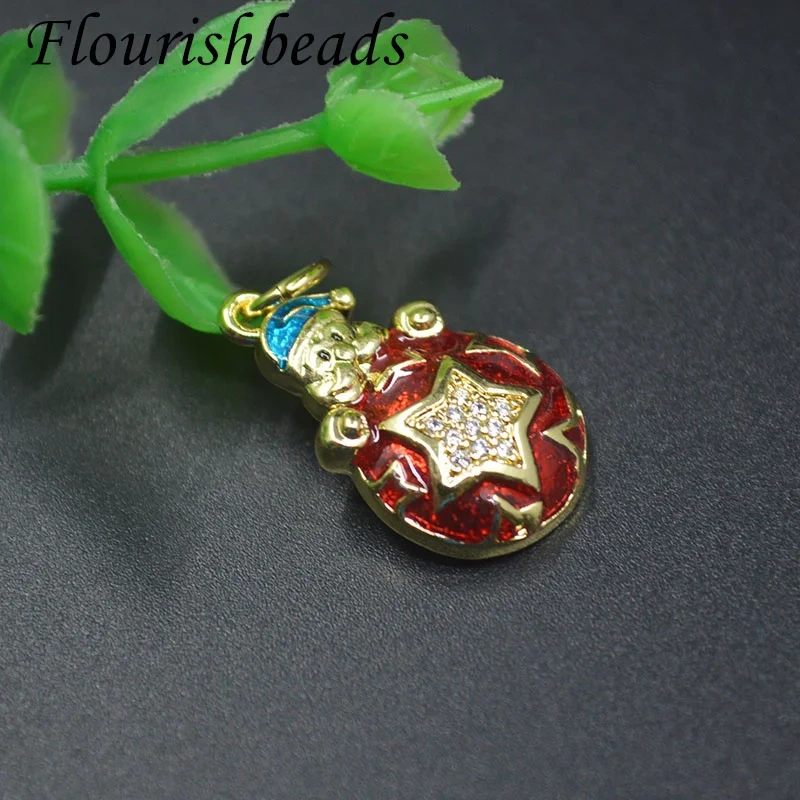 20pcs Christmas Series Jewelry Findings Accessories Lucky Santa Pendant for DIY Festivals Earring Bracelet Charms