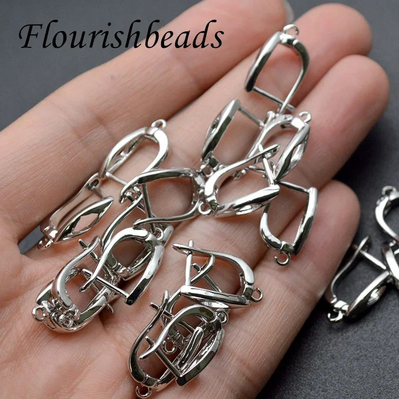Wholesale DIY Earwire  Rhodium Color Earring Hooks Accessories for Handmade Luxury Dangle Women's Earring Making 30pcs/lot