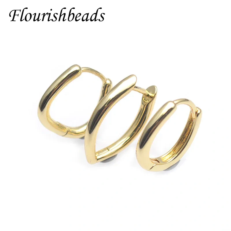 High Quality Gold Color Anti Fading Geometric Shape Circle Earring Hoops Stud Earwire for Women Hip Hop Jewelry Accessories