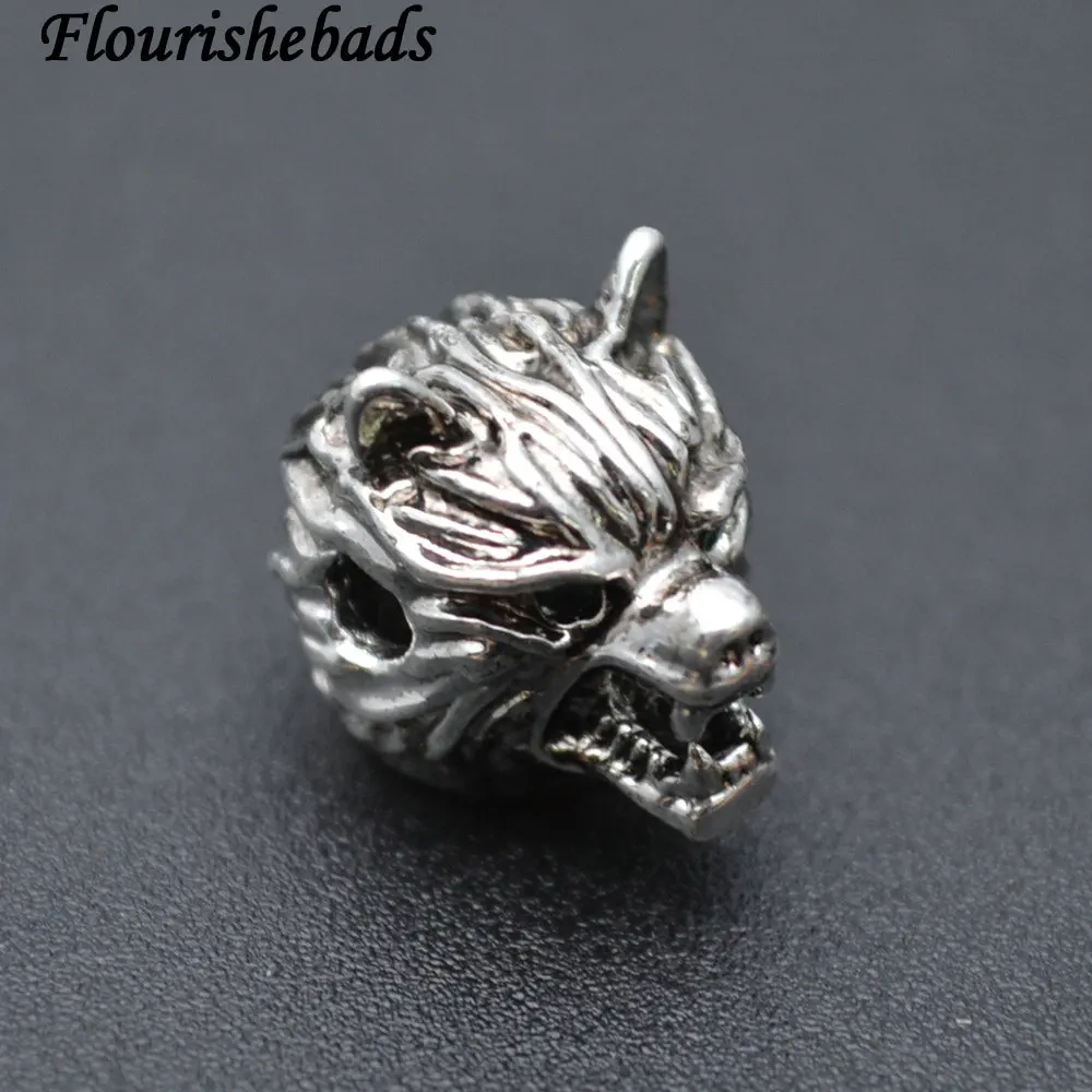 Anti-rust New Design 10x14mm Metal Copper Leopard Head Spacer Loose Beads Bracelet Charms Fit Jewelry Making