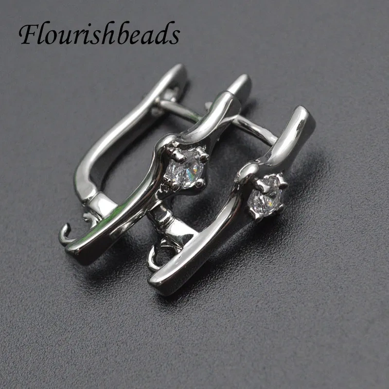 30pcs New Arrived Handmade DIY Nickle Free  CZ Beads Paved Earring Hooks Fashion Shevenzy for High Quality Jewelry Making