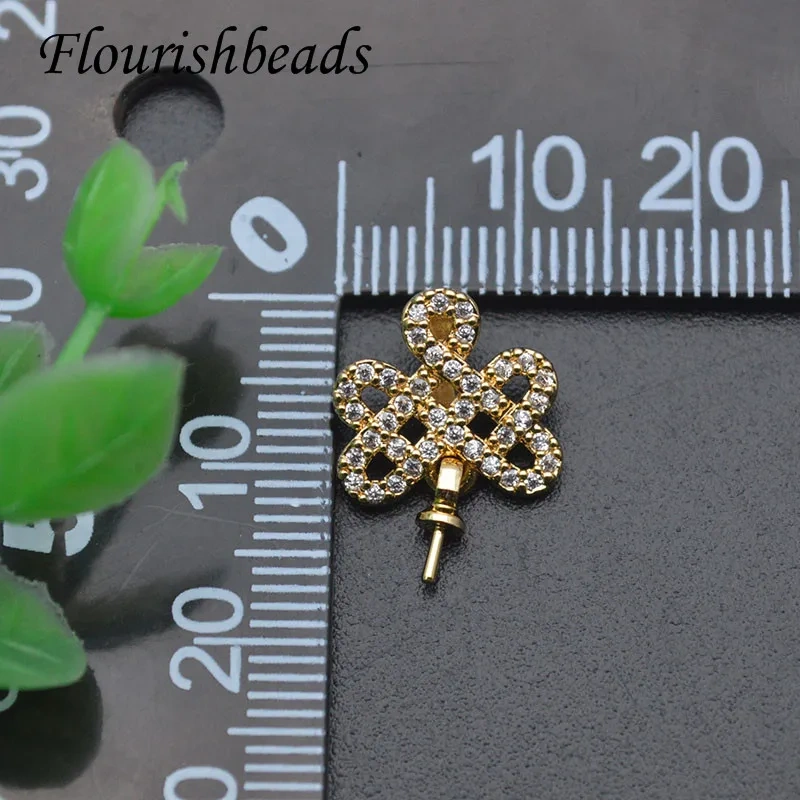 High Quality Jewelry Set CZ Beads Paved Earring Hooks Rings Pendant Accessories Jewelry Accessories Fit Half Hole Beads Making