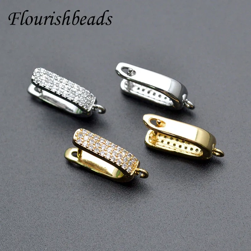 30pcs High Quality Multiple Rows Rhinestones Beads Paved Nickel Free Earring Hooks for DIY Jewelry Making Supplier