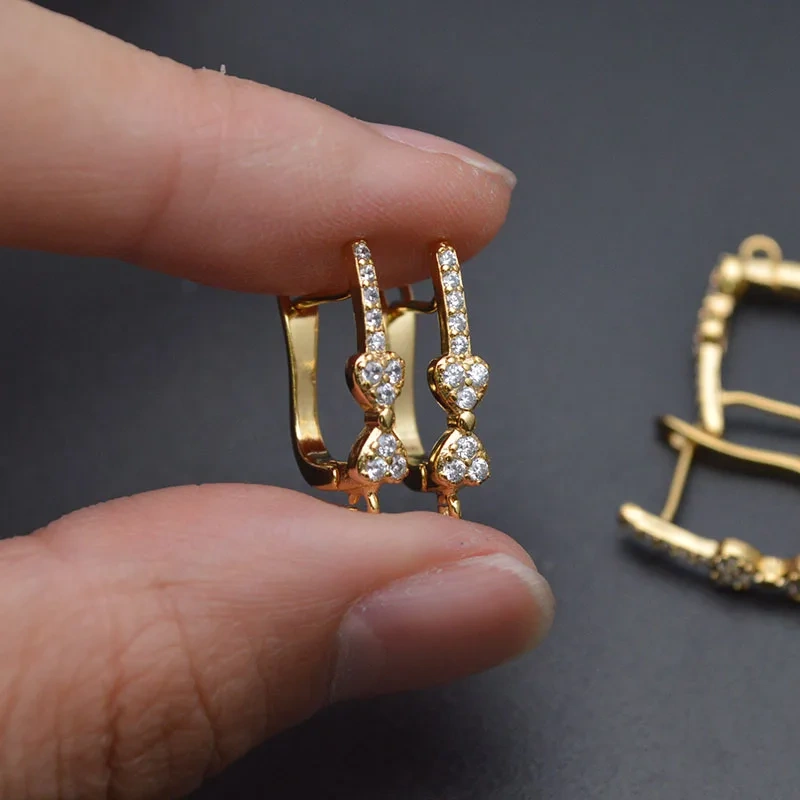 13x18mm Cubic Zircon Beads Paved Bow Shape Earring Hooks Accessories for Women Handmade Tassle Ear Jewelry Making