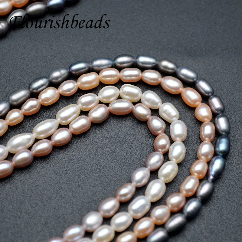 Natural White Fresh Water Pearl 4X6mm Rice Loose Beads Fit Fashion Jewelry making