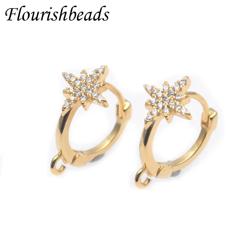30pcs Jewelry Findings Gold Plating Nickel Free Flower Shape Earring Hooks Shvenzy Ear Wire for Women DIY Earrings Accessories