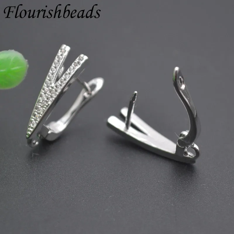 Copper Brass Real Gold Plated Real Earwires Fastener Earring Hooks for Women DIY Jewelry Making Accessories 30pcs/lot