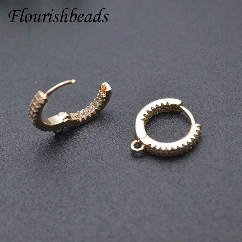 15x15mm Beautiful Design Real Gold Plated Nickel Free Round Shape Earring Hooks Quality Jewelry Findings 20pcs/lot