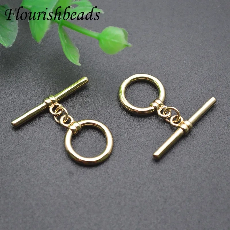 20set/lot Real Gold Plated Smooth High Quality OT Clasps Connectors for DIY Necklace Accessories Jewelry Findings