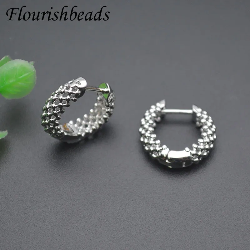15mm New Style Copper Gold Plated Round Shape Earrings Women Girl Party Fashion Jewelry Supplies 30pcs