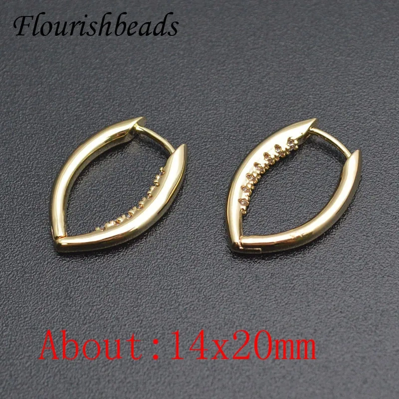 2 Size Irregular Geometric Earrings Long Oval Metal Brass Gold Color Earring Hoops 2022 New Jewlery Findings 20pcs/lot