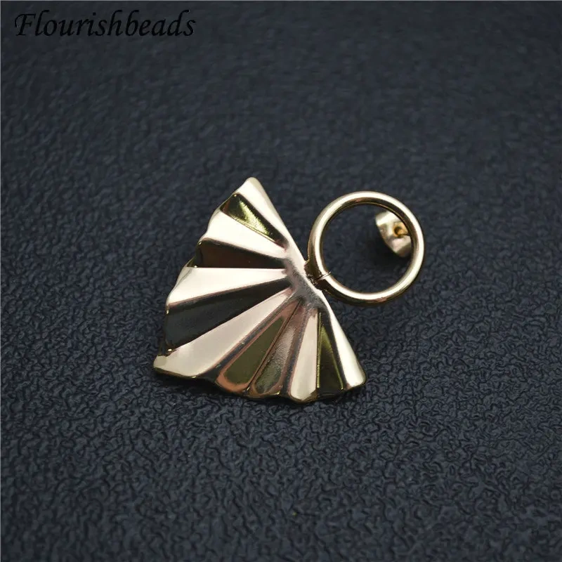 Good Quality Ins Girl Style Gold Color Anti-fade Metal Wave Triangle Ear Stud Brass Chic Jewelry Findings Earrings DIY Stuff