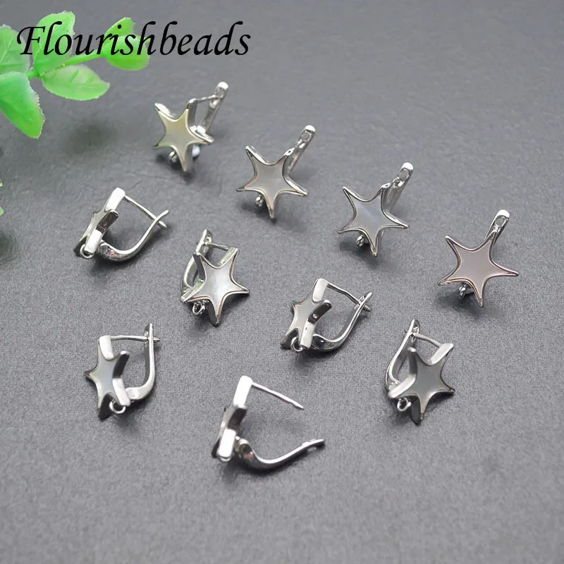 Natural MOP Shell Five Star Shape Earring Hooks Clasp for Women DIY High Quality Earrings Making Accessories
