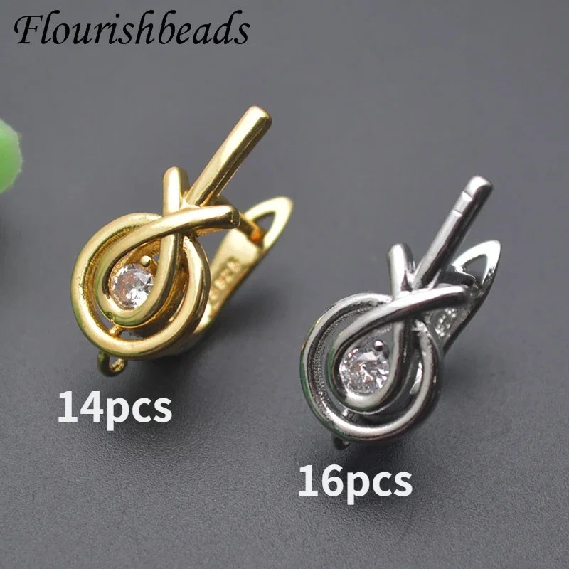 Jewelry Findings Real Gold Plated Earring Hooks Clasp for Women Handmade DIY Earrings Making Accessories 30pcs/lot