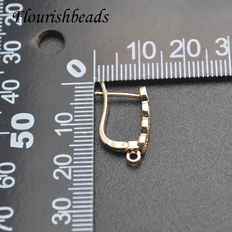 12x18mm High Quality Anti Fading CZ Beads Paved Earring Hooks for DIY Jewey Making Supplier 30pcs/lot