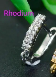 Paved Zircon CZ Beads High Quality Anti Fade Metal Arched Earring Hooks Jewelry Findings Setting Accessories Makings 30pc
