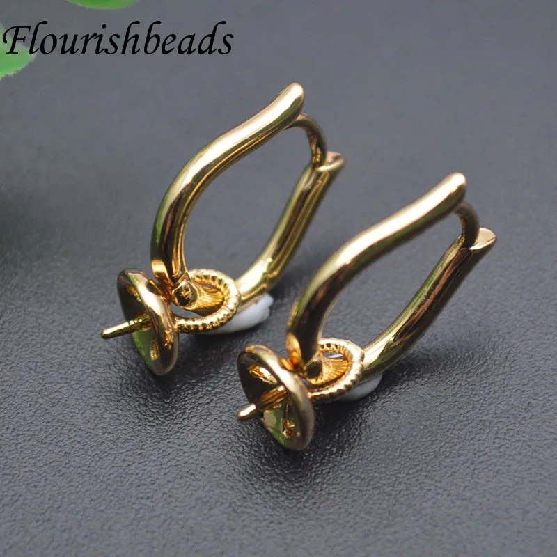 Gold Color Nickel Free Jewelry Findings Accessories Pin Earring Hooks Fit Half Hole Beads DIY Earrings