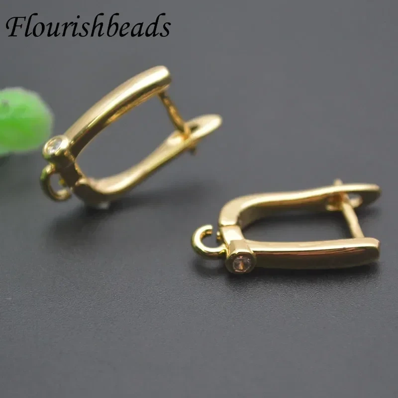 30pcs/lot 18k Gold Plated Jewelry Accessories Shvenzy Ear Wire Fixture Fastener Bale DIY Earring Hooks Clasp