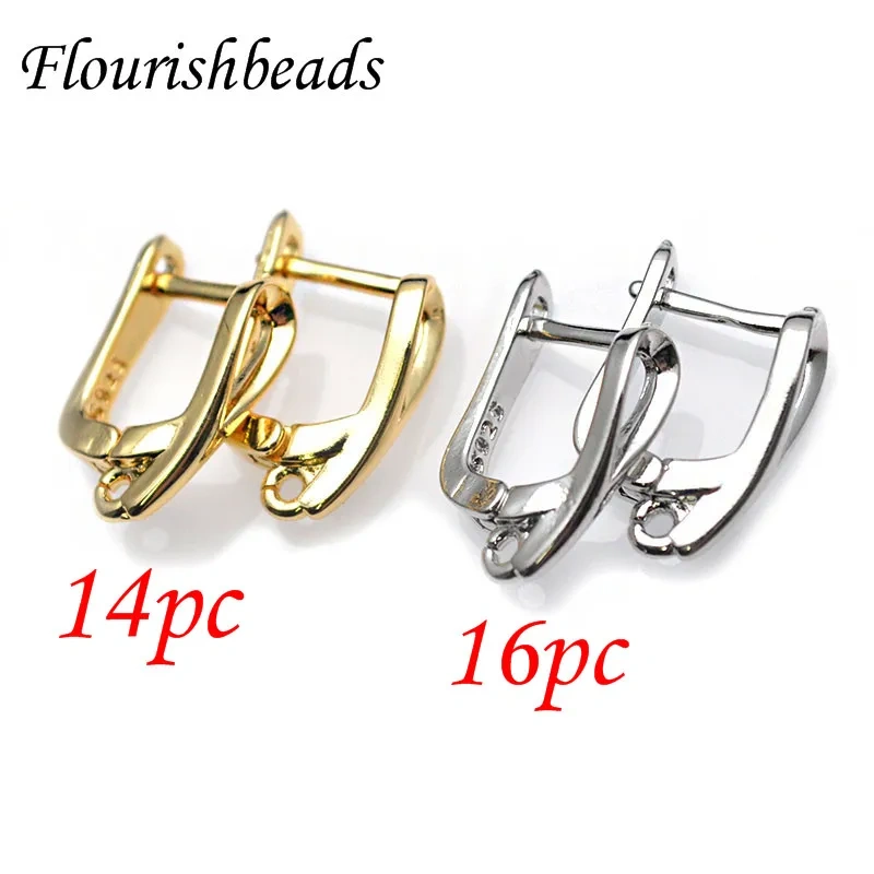 Nickle Free Hollow Out Gold Rhodium Plating High Quality Brass Earring Hooks for Jewelry Making Supplier 30pcs Per Lot