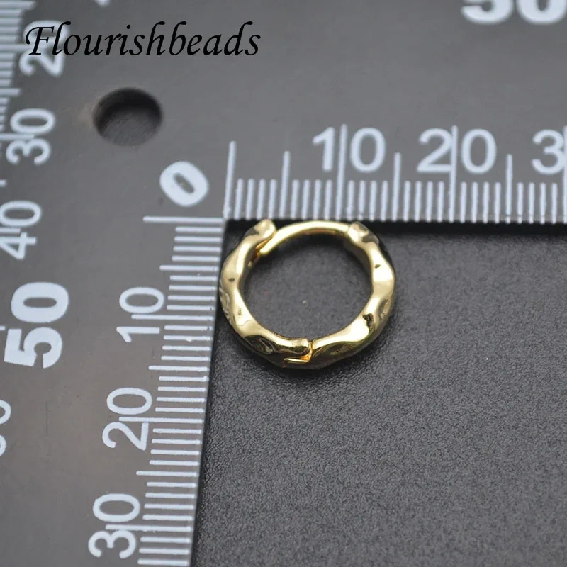 30pcs/lot Unique Nickel Free Style Bump Shape Gold Color Round Earrings Hoops for Fashion Jewelry Accessories