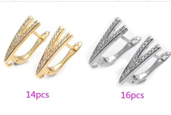 Copper Brass Real Gold Plated Real Earwires Fastener Earring Hooks for Women DIY Jewelry Making Accessories 30pcs/lot