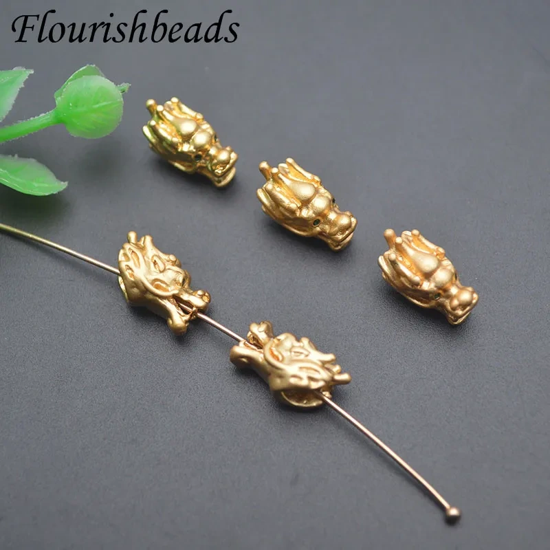 Wholesale 30pcs/lot Metal Lucky Dragon Beads Gold Plated Charms Loose Bead Jewelry Making DIY Bracelets Necklace Accessory