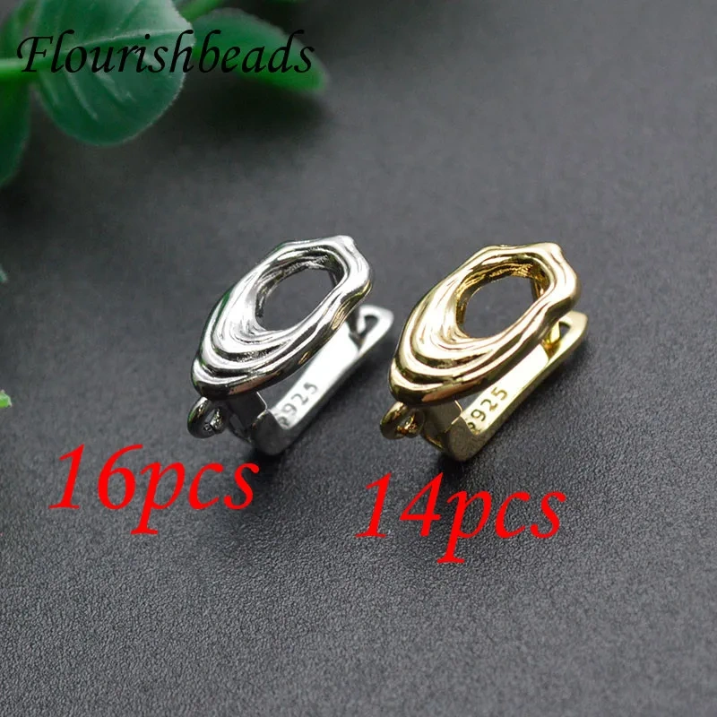 Oval Hollow Gold Rhodium Plated Nickle Free Anti Rust Earring Hooks Handmade DIY for Jewelry Making Supplier 30pcs