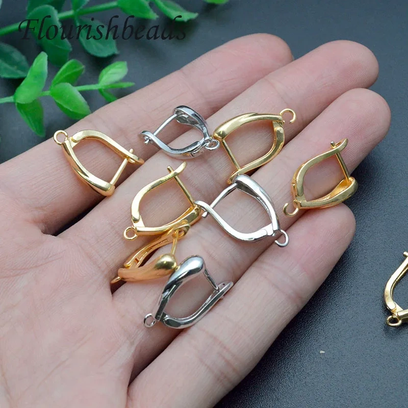 Beautiful Design Brass Metal Smooth Nickel Free Gold Plated Earring Hooks for DIY Jewelry Making Supplier 30pcs Per Lot