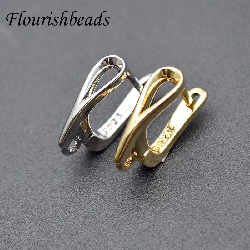 Nickle Free Hollow Out Gold Rhodium Plating High Quality Brass Earring Hooks for Jewelry Making Supplier 30pcs Per Lot