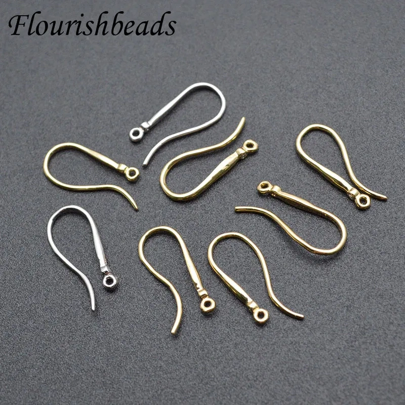50pcs/lot High Quality Nickle Free Anti-rust Real Gold  Plated Fishwire Earring Hooks Metal Jewelry Findings Accessories