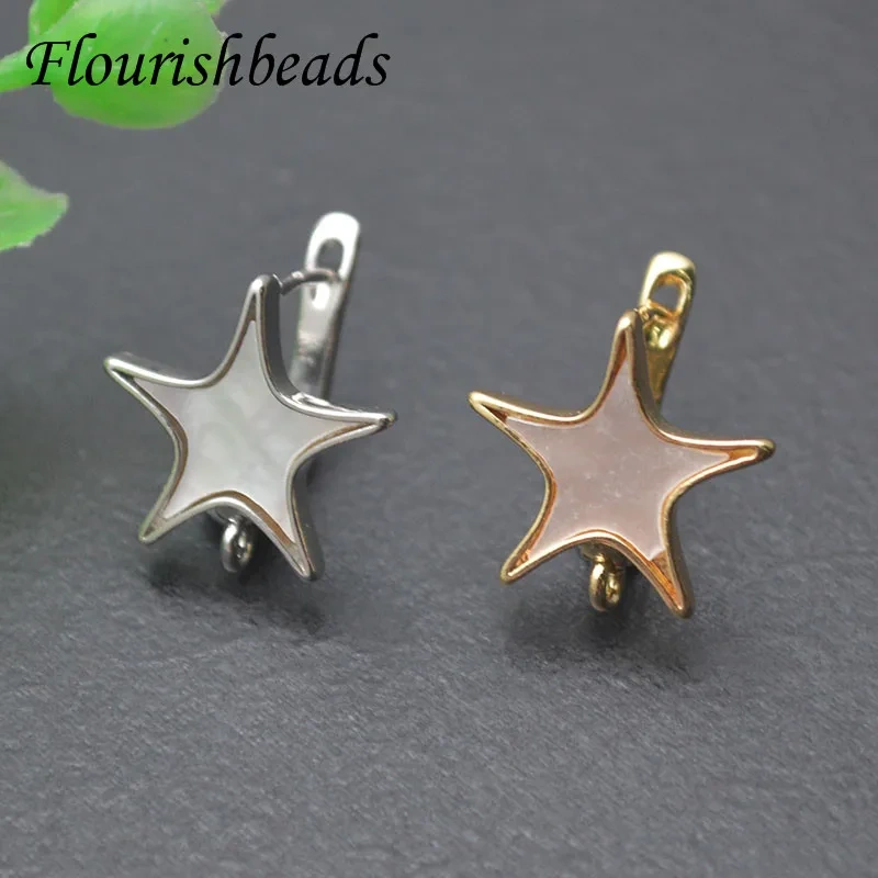 Natural MOP Shell Five Star Shape Earring Hooks Clasp for Women DIY High Quality Earrings Making Accessories