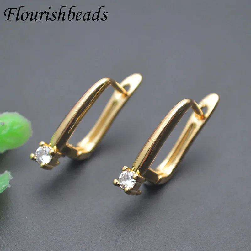 30pcs/lot 11x18mm Rhodium Gold Plating Rectangle Shape Earring Hooks DIY High Quality Color Remain Jewelry Making