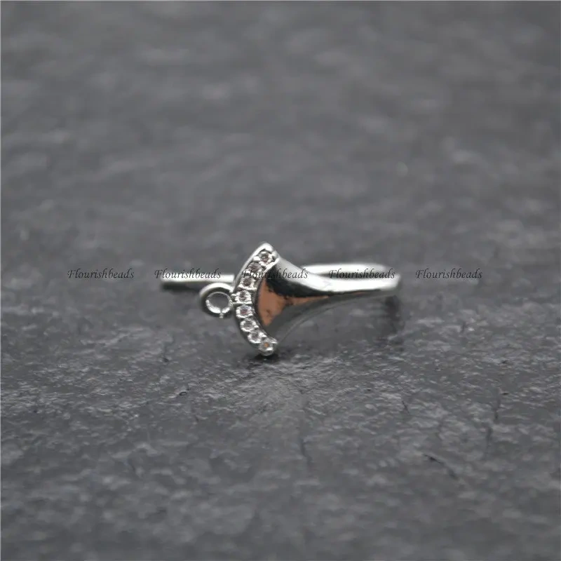 Good Quality  Anti-rust Inlaid CZ Zircon Beads Metal Earrings Hooks Jewelry Findings Gold Color / Rhodium Silver Color 30pcs