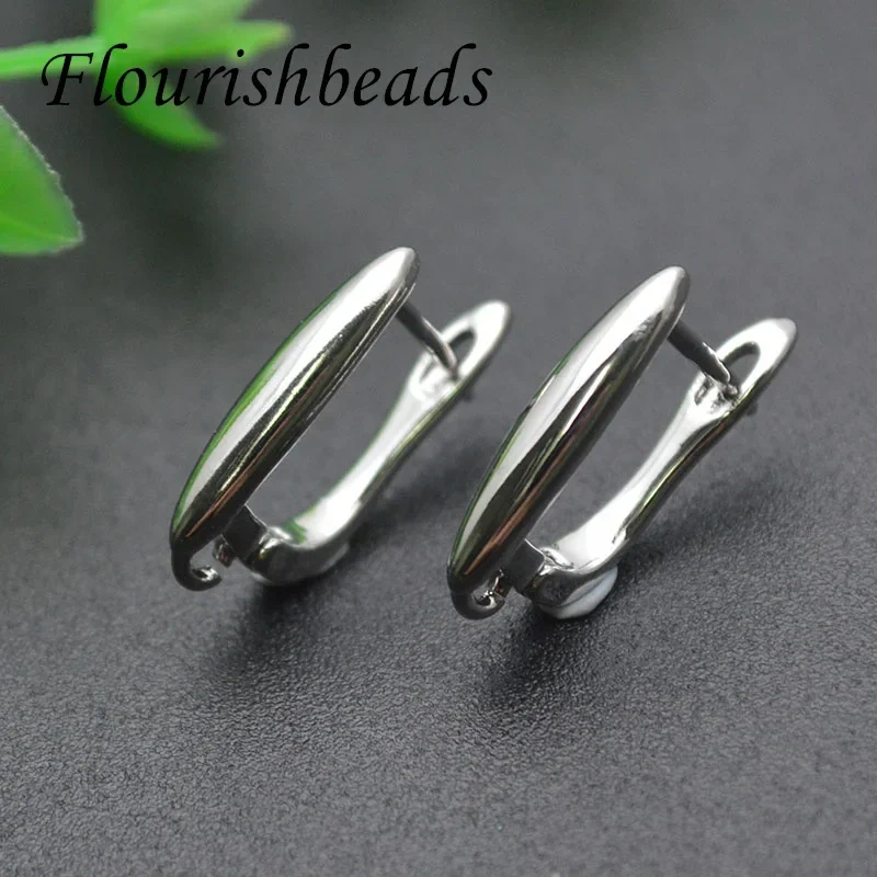 Wholesale DIY Earwire  Rhodium Color Earring Hooks Accessories for Handmade Luxury Dangle Women's Earring Making 30pcs/lot