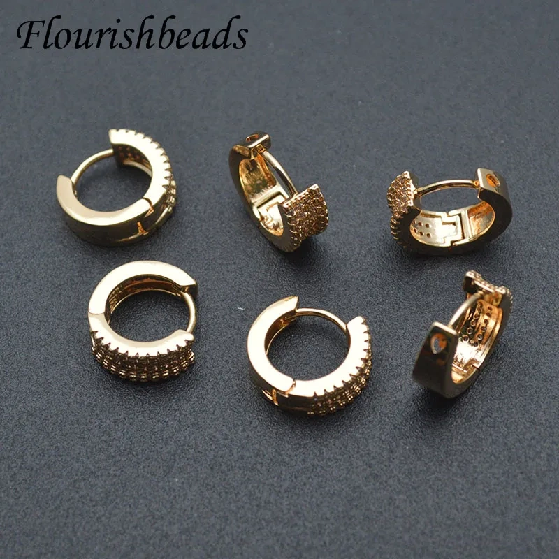 13x15mm Small Size Creative Gold Leverback Earring Hooks CZ Paved Jewelry Findings for  DIY Women Jewelry Making 20pcs/lot
