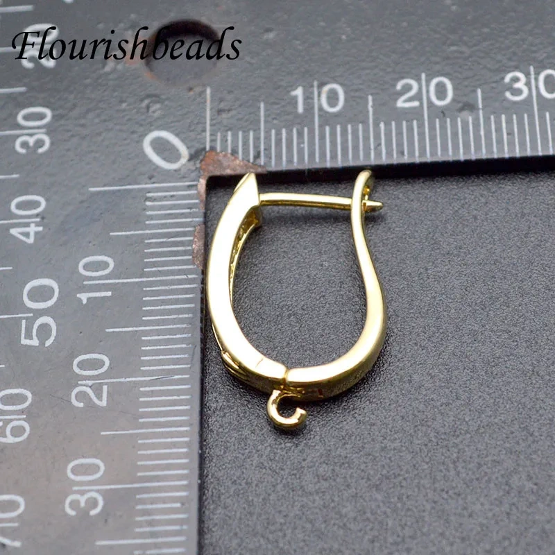New design Anti-rust Paved CZ Beads 16x22mm Metal Copper Earring Hooks Jewelry Findings 30pc Per Lot