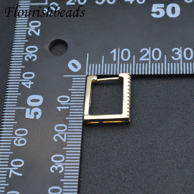 15x16mm Geometric Gold Color Earring Hooks CZ Beads Paved Leverback Earwire for DIY Woman Handmade Jewelry Making 20pcs/lot