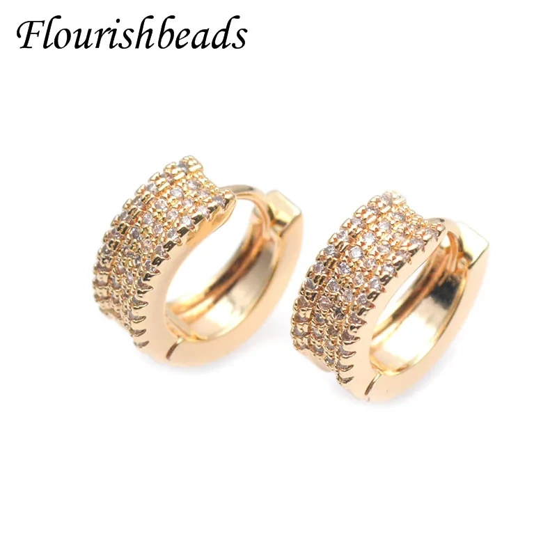 13x15mm Small Size Creative Gold Leverback Earring Hooks CZ Paved Jewelry Findings for  DIY Women Jewelry Making 20pcs/lot