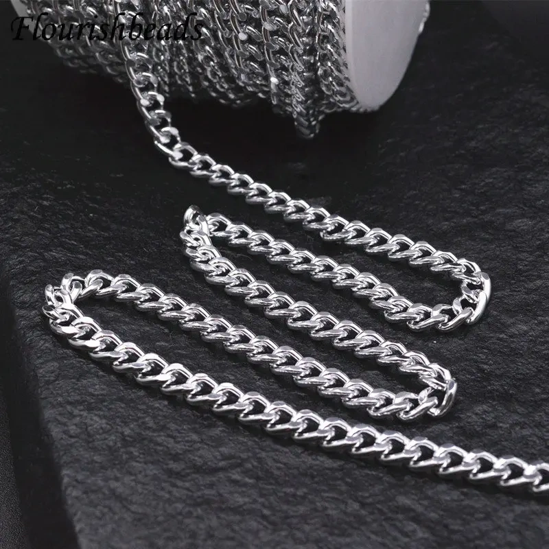 10meters Gold Chain for Men Women Wheat Figaro Rope Cuban Link Chain Gold Filled Stainless Steel Necklaces Male Jewelry Making