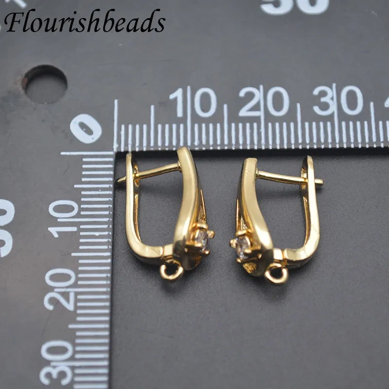 30pcs/Lot Gold Plated Nickel Free Earring Hooks Fastener Ear Wire for DIY Earrings Jewelry Making Accessories