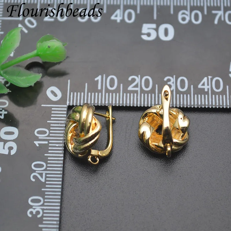 13x15m Metal Copper Gold Plated Twist Earring Hooks for Handmade DIY Fashion Jewelry Making Accessories Supplies