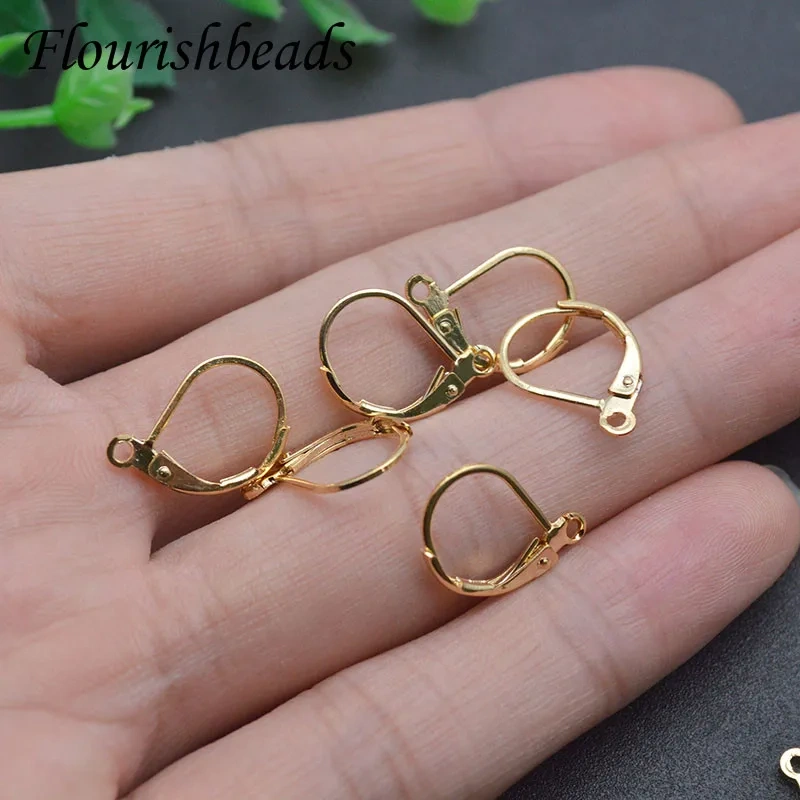 Wholesale 100pcs/lot Metal Brass Gold Plated  Earwire French Lever Earring Hooks Clasp for Women  DIY Jewelry Making Supplier