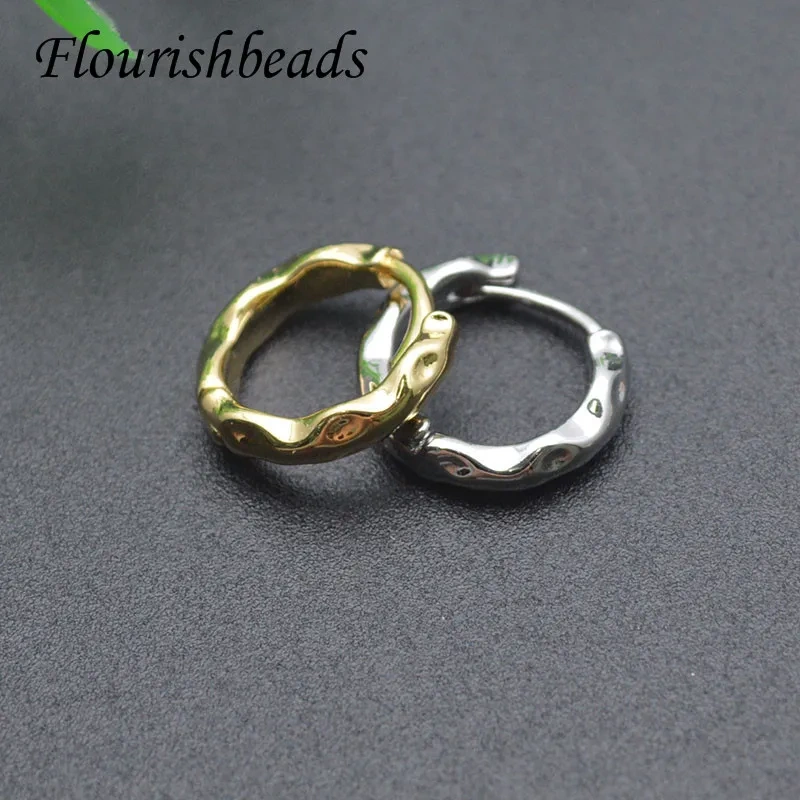 30pcs/lot Unique Nickel Free Style Bump Shape Gold Color Round Earrings Hoops for Fashion Jewelry Accessories