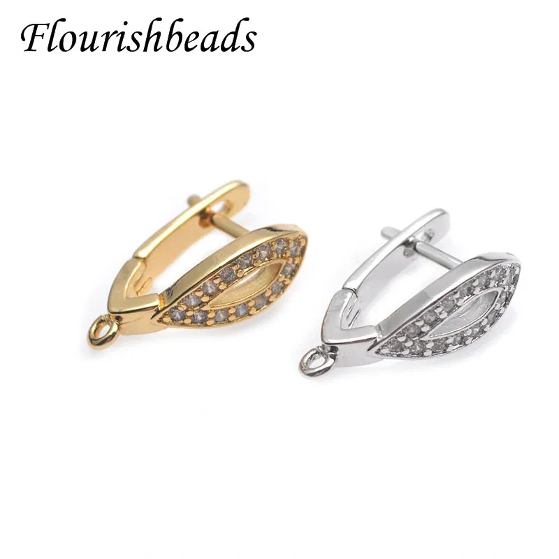 30pcs Cubic Zirconia Real Gold Color Brass Earring Hooks Earwire Accessories for Women Handmade DIY Juewelry Making Supplier