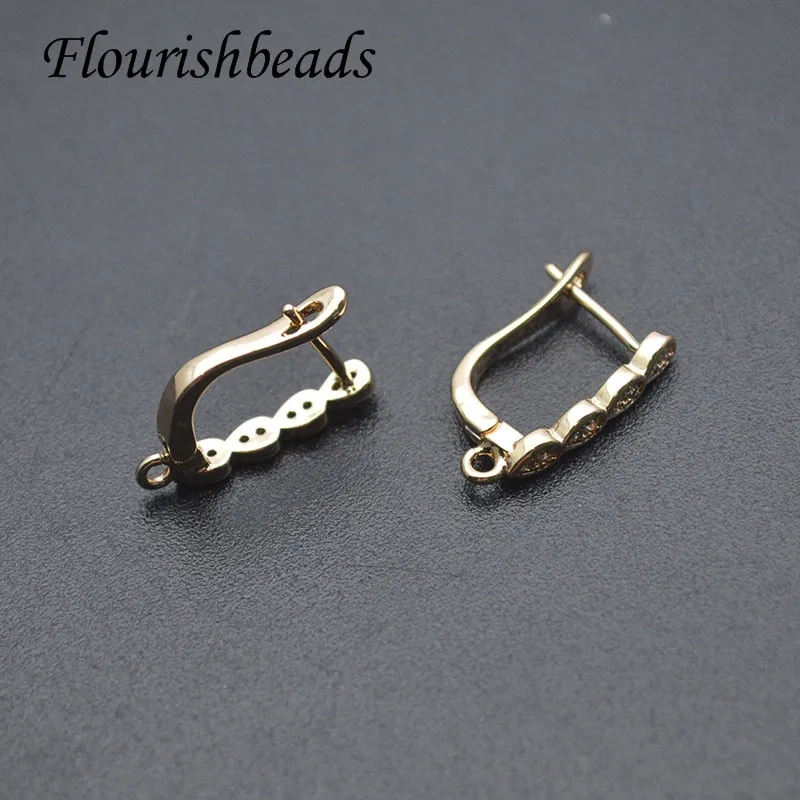 12x18mm High Quality Anti Fading CZ Beads Paved Earring Hooks for DIY Jewey Making Supplier 30pcs/lot