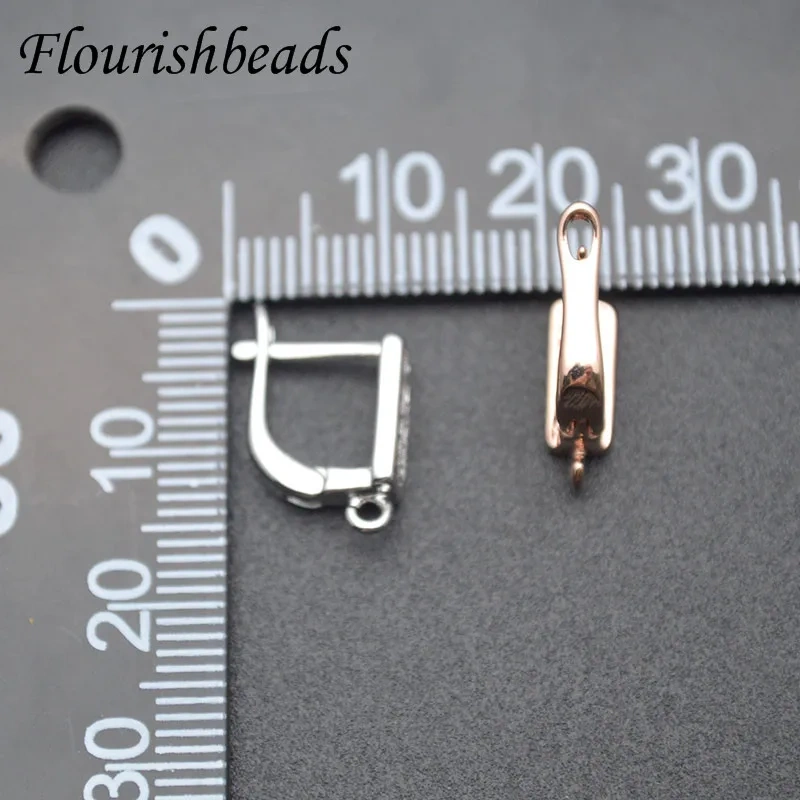 2022 New Fashion Earring Hooks Clasp Shvenzy DIY Jewelry Accessories Gold Plated Double Row Zircon Quality Supplies