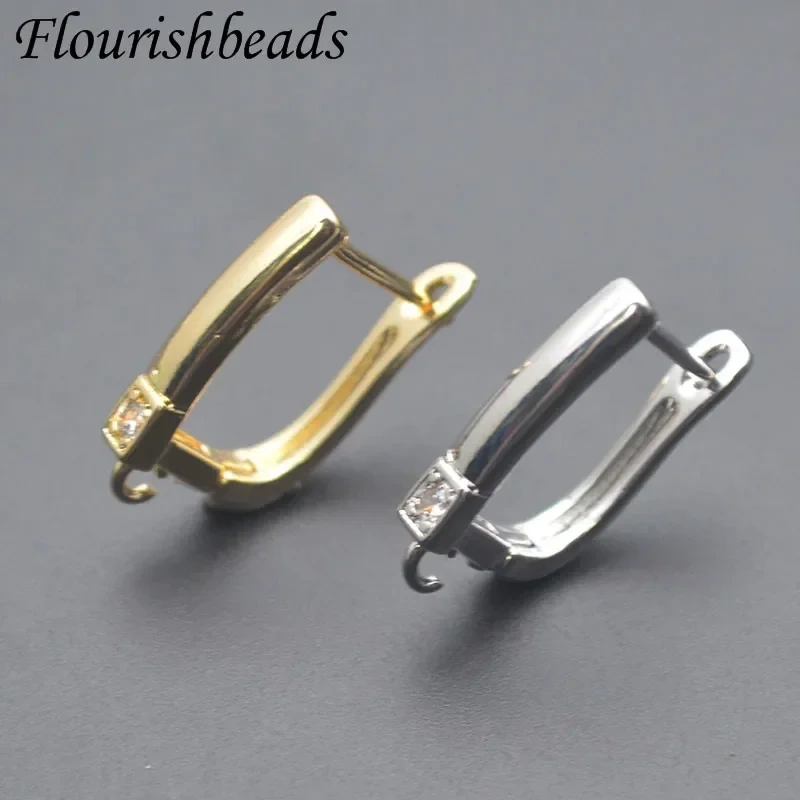Nickel Free Real Gold Plated 18k Earring Hooks Earwire Women DIY Earrings Jewelry Making Accessories 30pcs/lot